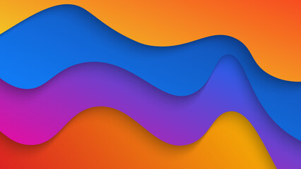 Abstract Modern Gradient Colorful Waves Shape Background Design