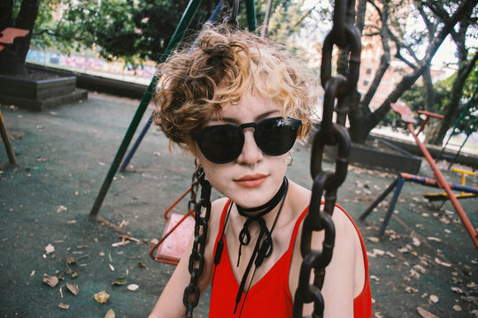 Swinging in the park