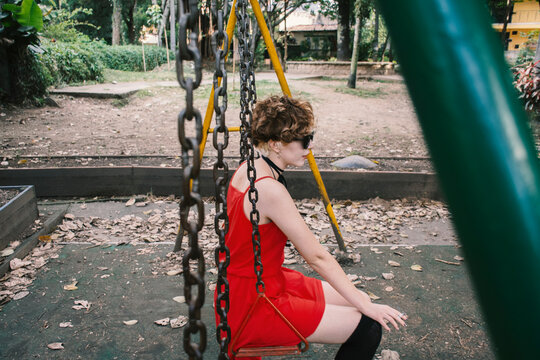 Swinging in the park