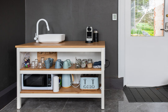 custom kitchenette in airbnb
