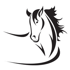 Head of horse design isolated on transparent background. Wild Animals.