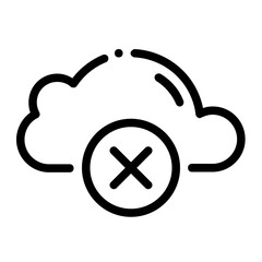 Icon Cloud Cancel With Style Outline