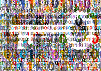 Cryptography Concept with Key and Binary Code