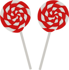 3D Render Christmas Candy Cane Spiral