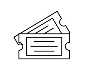 Simple ticket vector design template. Coupon carnival entry paper symbol. 