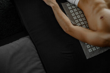 Self-Massage At Home With Needle Acupuncture Mat