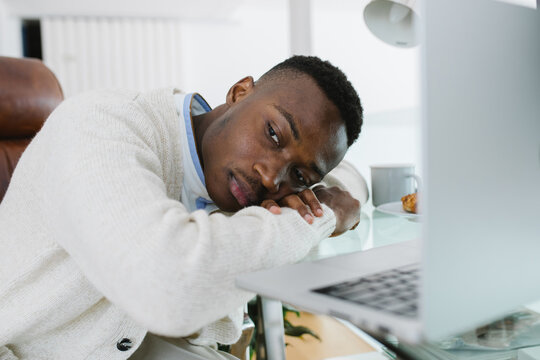 A man  at the desk