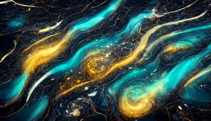Obraz na płótnie Canvas Abstract effect wallpaper graphic design of universe galaxy liquid powder 
