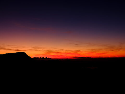 Dark vivid sunset