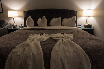 Luxury hotel room prepared for the guests
