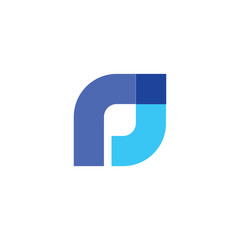 Initial Letter P Logo. Blue Shapes Origami Style Usable for Business and People Logo Or Icon. Flat Vector Logo Design Template Element