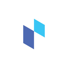Initial Letter P Logo. Blue Shapes Origami Style Usable for Business and People Logo Or Icon. Flat Vector Logo Design Template Element