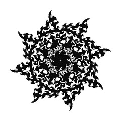 Ornamental illustration sun tribal art tattoo