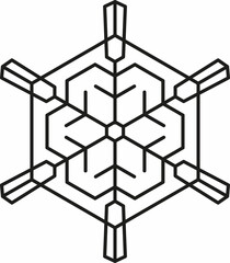 Single snowflake flat vector illustration
