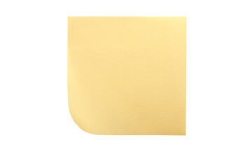 One square yellow sticky post it note isolated transparent background photo PNG file
