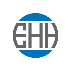 EHH letter logo design on white background. EHH creative initials circle logo concept. EHH letter design.