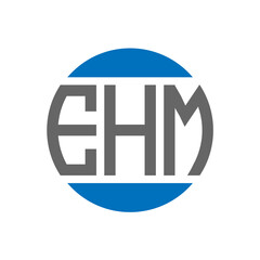 EHM letter logo design on white background. EHM creative initials circle logo concept. EHM letter design.