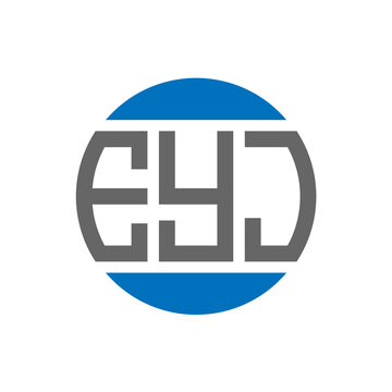 EYJ letter logo design on white background. EYJ creative initials circle logo concept. EYJ letter design.