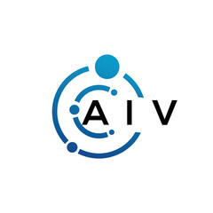 AIV letter logo design on black background. AIV creative initials letter logo concept. AIV letter design.