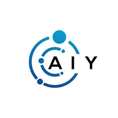 AIY letter logo design on black background. AIY creative initials letter logo concept. AIY letter design.