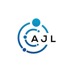 AJL letter logo design on black background. AJL creative initials letter logo concept. AJL letter design.