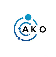 AKO letter logo design on black background. AKO creative initials letter logo concept. AKO letter design.