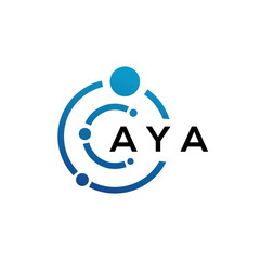 AYA letter logo design on black background. AYA creative initials letter logo concept. AYA letter design.