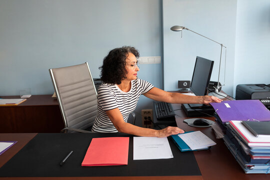 Woman working on a computer