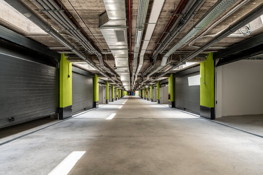 Fototapeta Modern luxury home residential building underground parking garage
