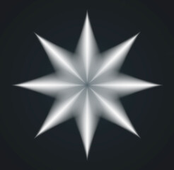 Illustration of a star in graphic art for decorative frames and logo