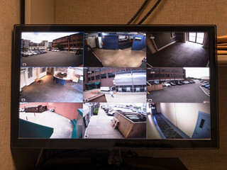 Security Camera Computer Monitor View of Property