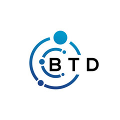 BTD letter logo design on  white background. BTD creative initials letter logo concept. BTD letter design.
