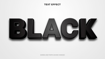 Obraz premium editable black text effect, 3d text effect