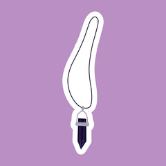 Black agat pendant sticker.Esoteric and mystical design element.