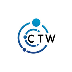 CTW letter logo design on  white background. CTW creative initials letter logo concept. CTW letter design.