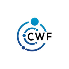 CWF letter logo design on  white background. CWF creative initials letter logo concept. CWF letter design.
