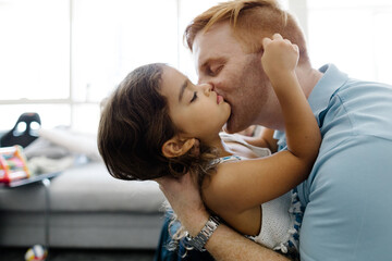 Father and daughter at home