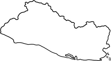 doodle freehand drawing of el salvador map. - obrazy, fototapety, plakaty