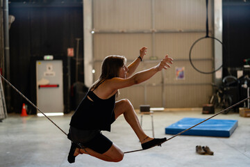 Woman tightrope walker 