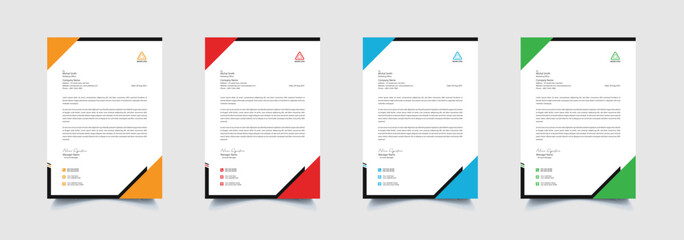 Creative and professional corporate company business letterhead template design with color variation bundle 