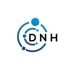 DNH letter logo design on  white background. DNH creative initials letter logo concept. DNH letter design.