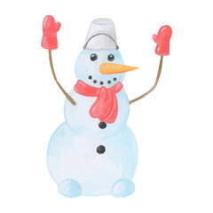 The Illustration of snowman PNG hand drawn