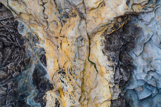 Abstract Yellow Blue Cave Wall Texture