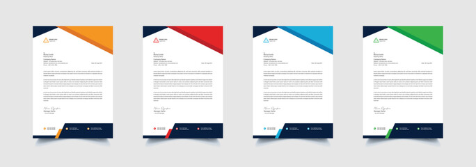 Creative and professional corporate company business letterhead template design with color variation bundle 