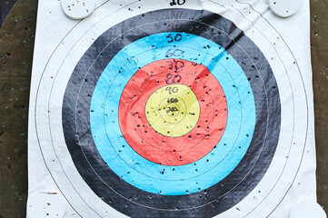 Well-used archery target 