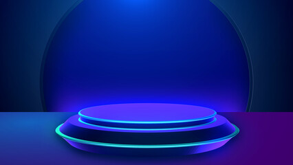 Abstract geometric 3d podium empty showcase, shop display, blank template background. Suitable for stand to show cosmetic products, presentation. 3D illustration