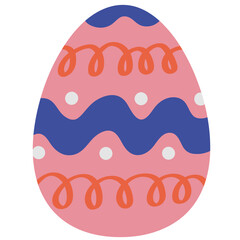 Easter egg vector illustration in flat color design