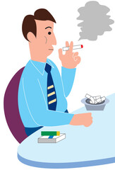 喫煙するビジネスマン

