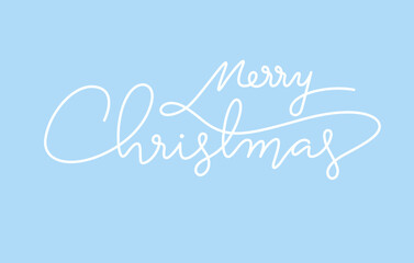merry christmas lettering design in continuous line drawing