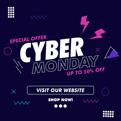 CYBER MONDAY DESIGN COVER SOCIAL MEDIA, E-COMMERCE